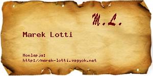 Marek Lotti névjegykártya